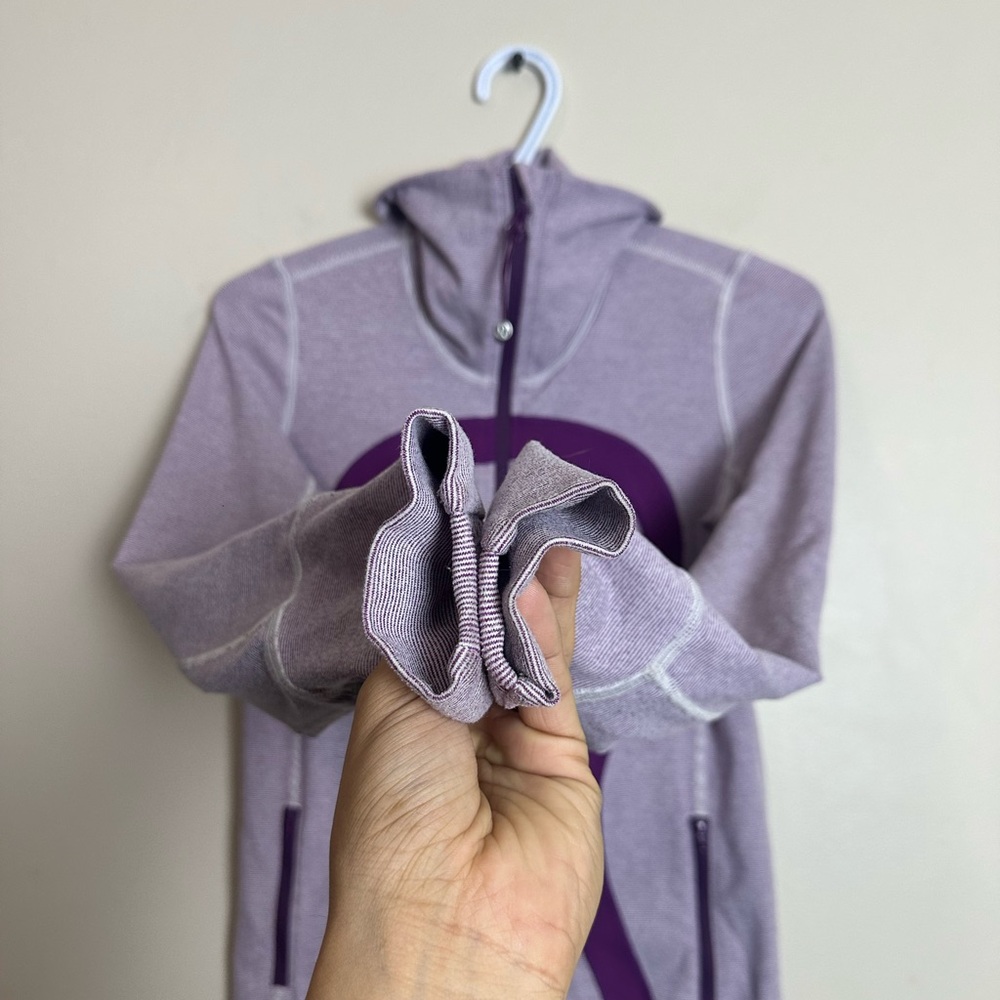 Lululemon Define Jacket Size 4 Purple Gray Full Zip Hooded Thumbholes - Picture 4 of 7